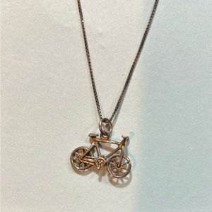 Silver Bicycle Necklace